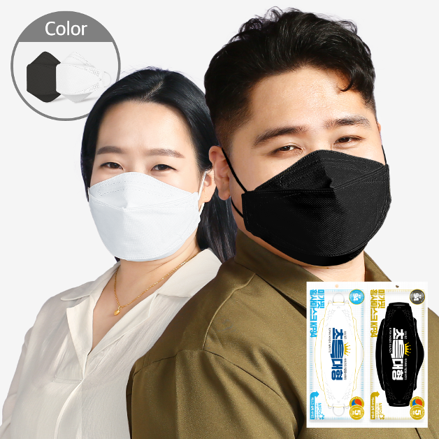 [30매] 국산 KF94 숨숨 초 특대형 마스크 (흰색)